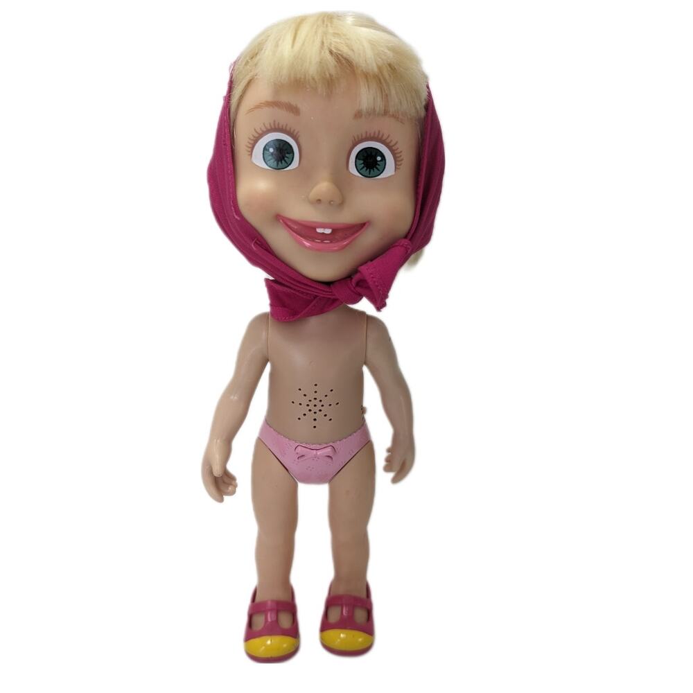 Giggle and Play Masha Doll Shoes Scarf Funny Switch Laughs Talks